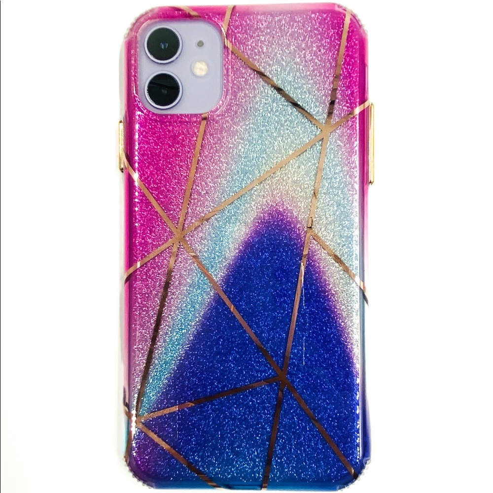 iPhone 11 Pro Max Glitter Ombré Geometric Case